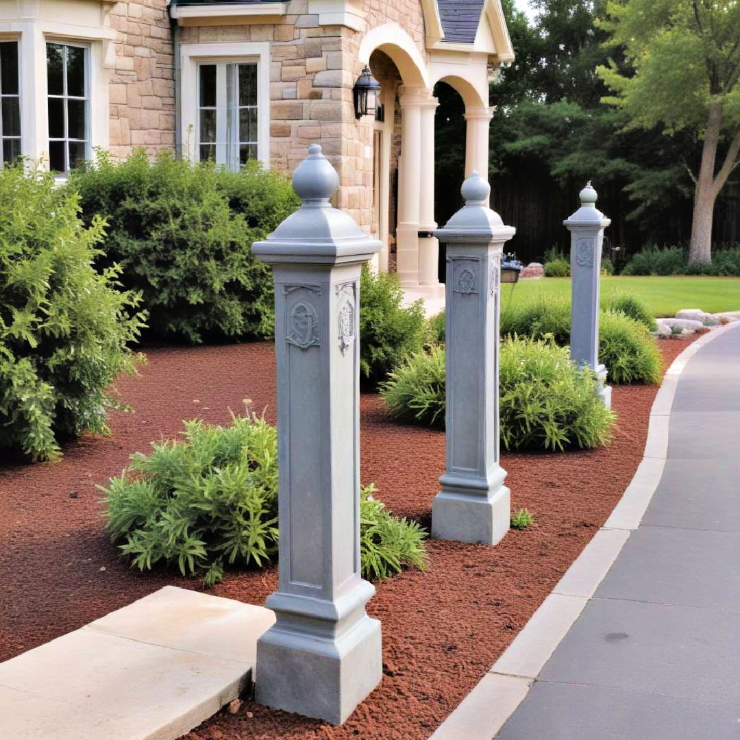 decorative bollards driveway landscape