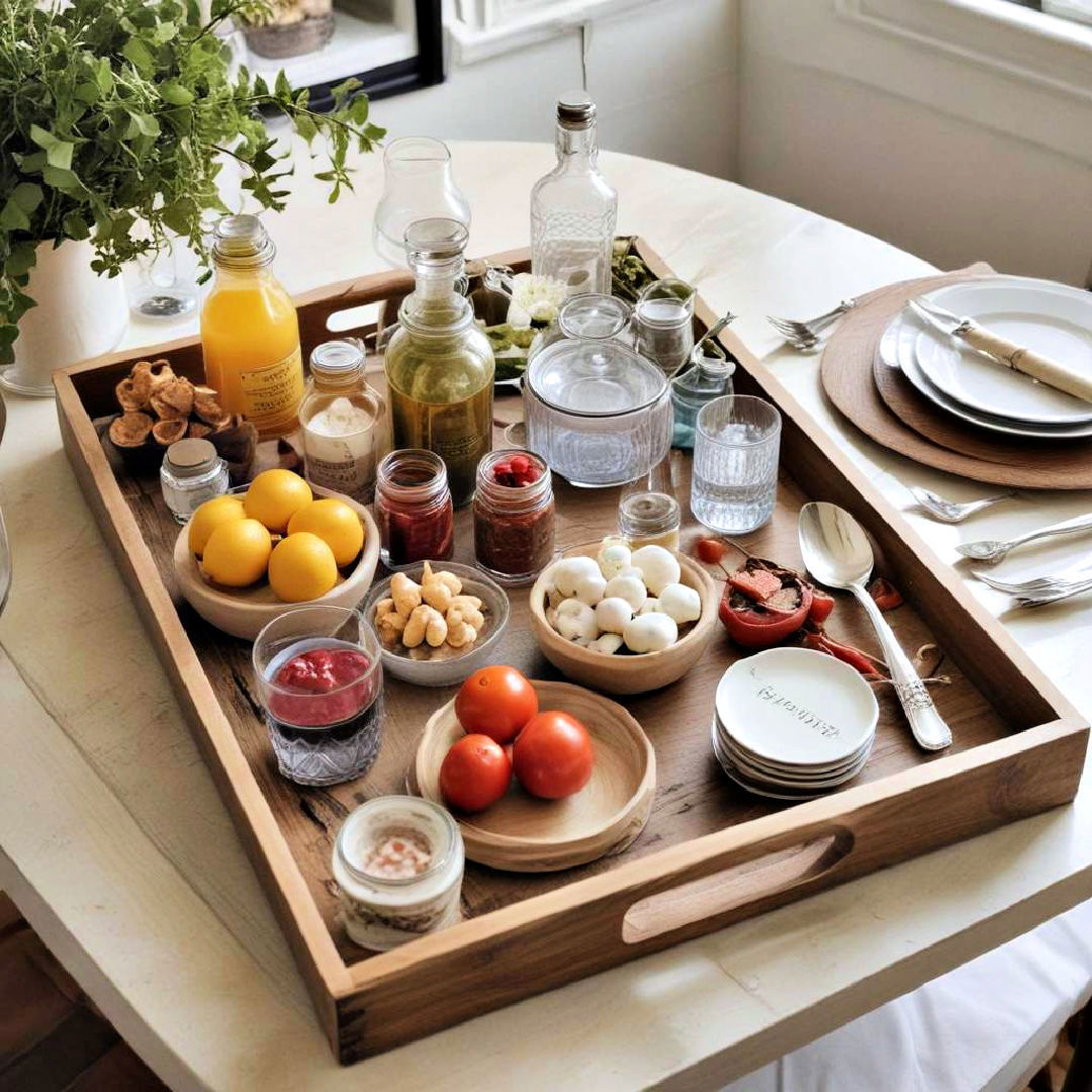 display a serving tray