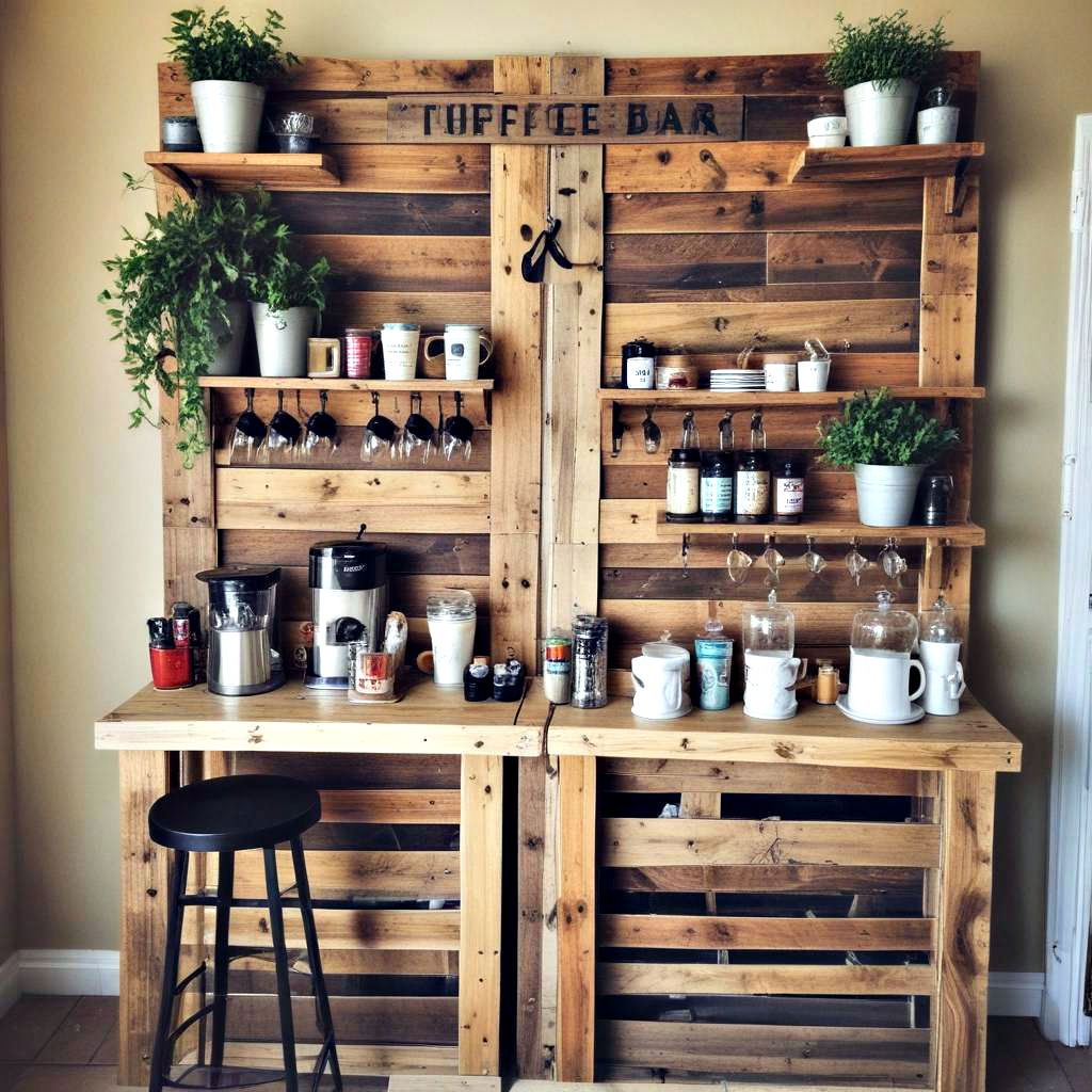 diy pallet coffee bar