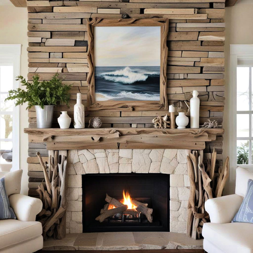 driftwood mantel