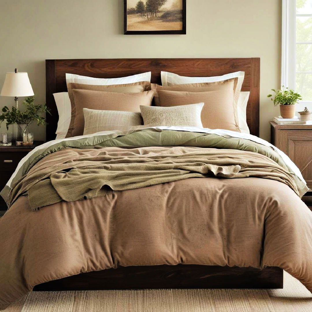 earth toned bedding