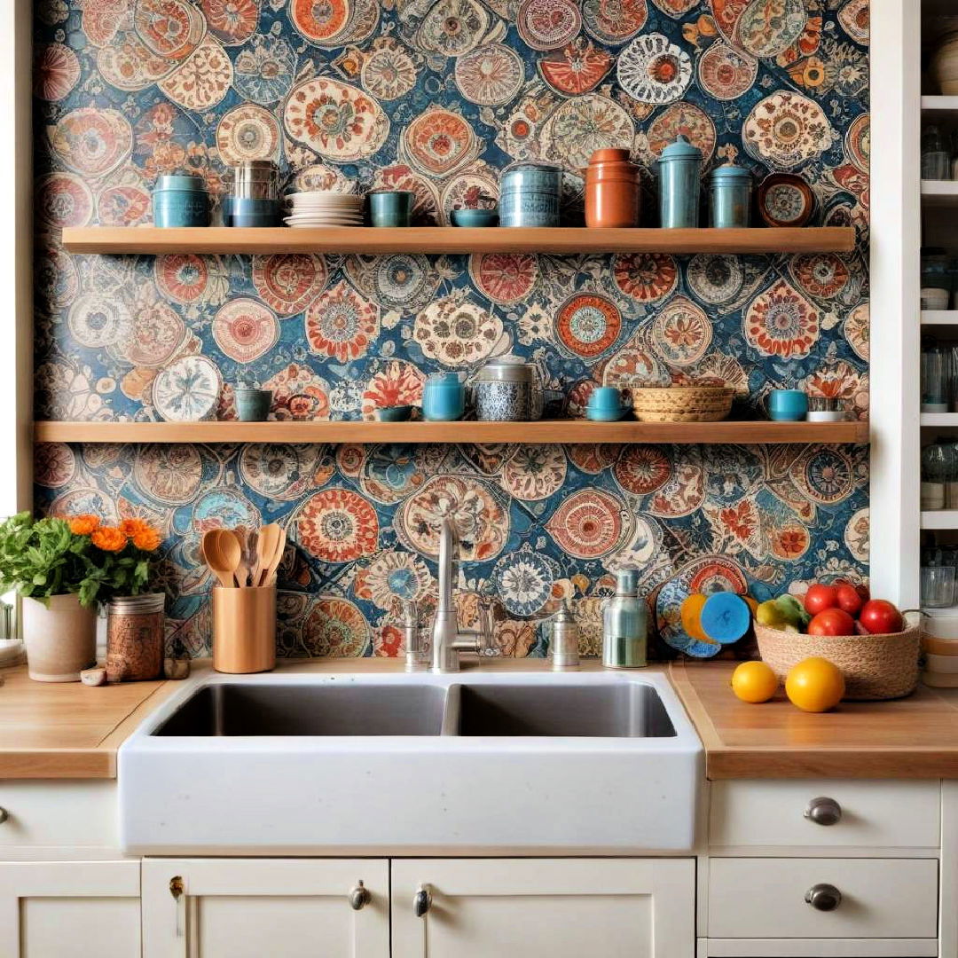 eclectic backsplash