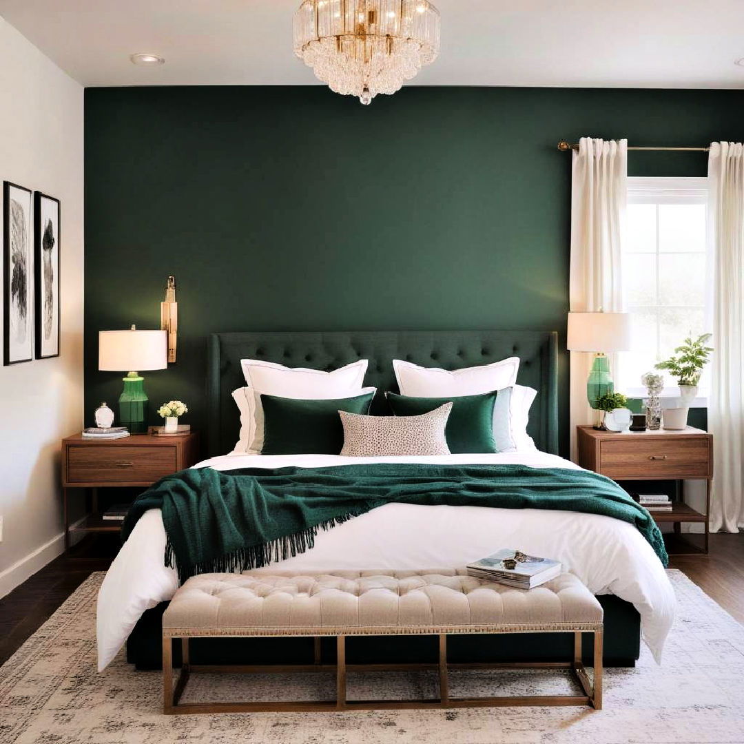 emerald accent wall