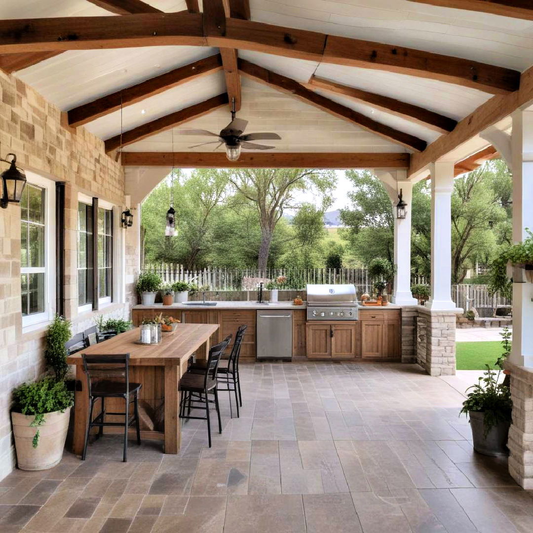 farmhouse inspired covered porch