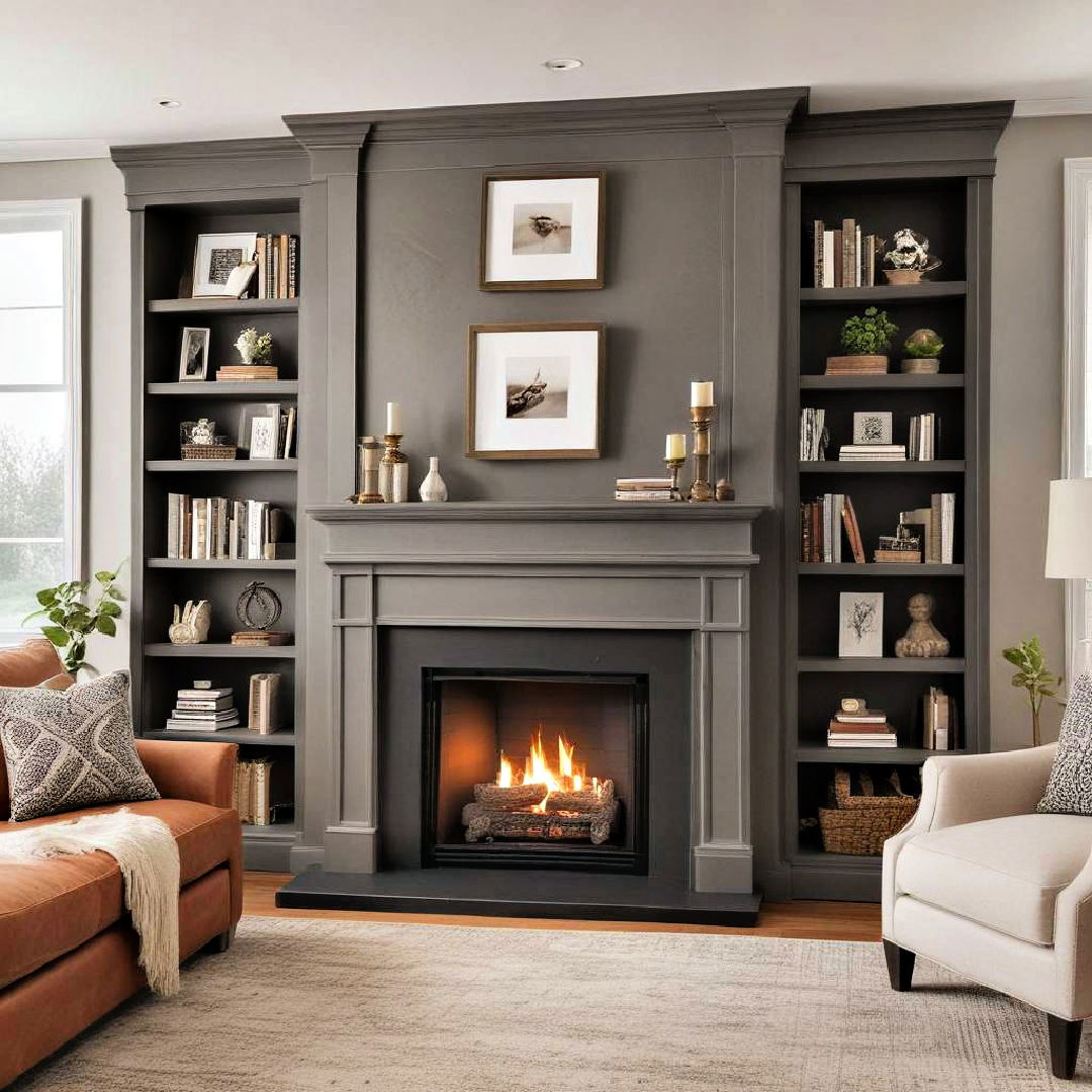 faux fireplace bookshelf