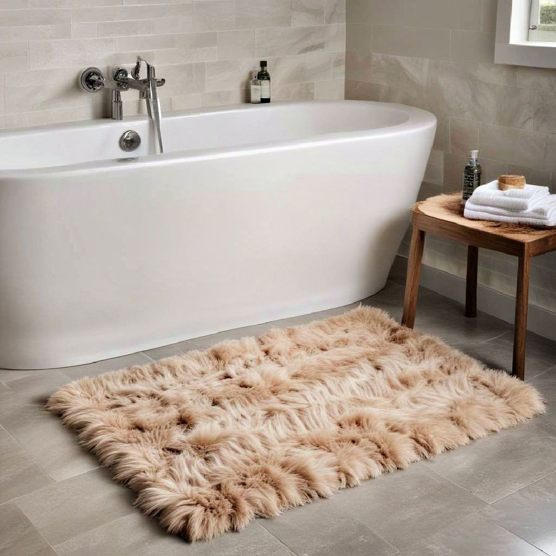 faux fur bath rug