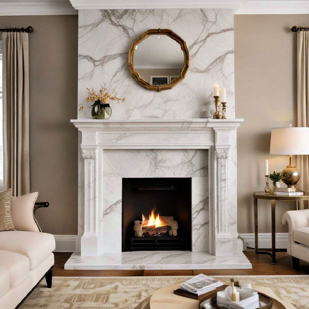 faux marble fireplace