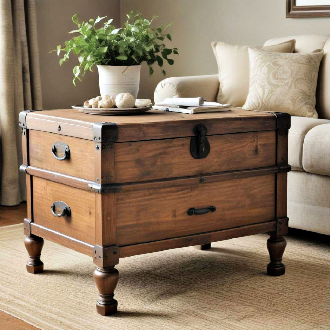 feature a classic wood chest