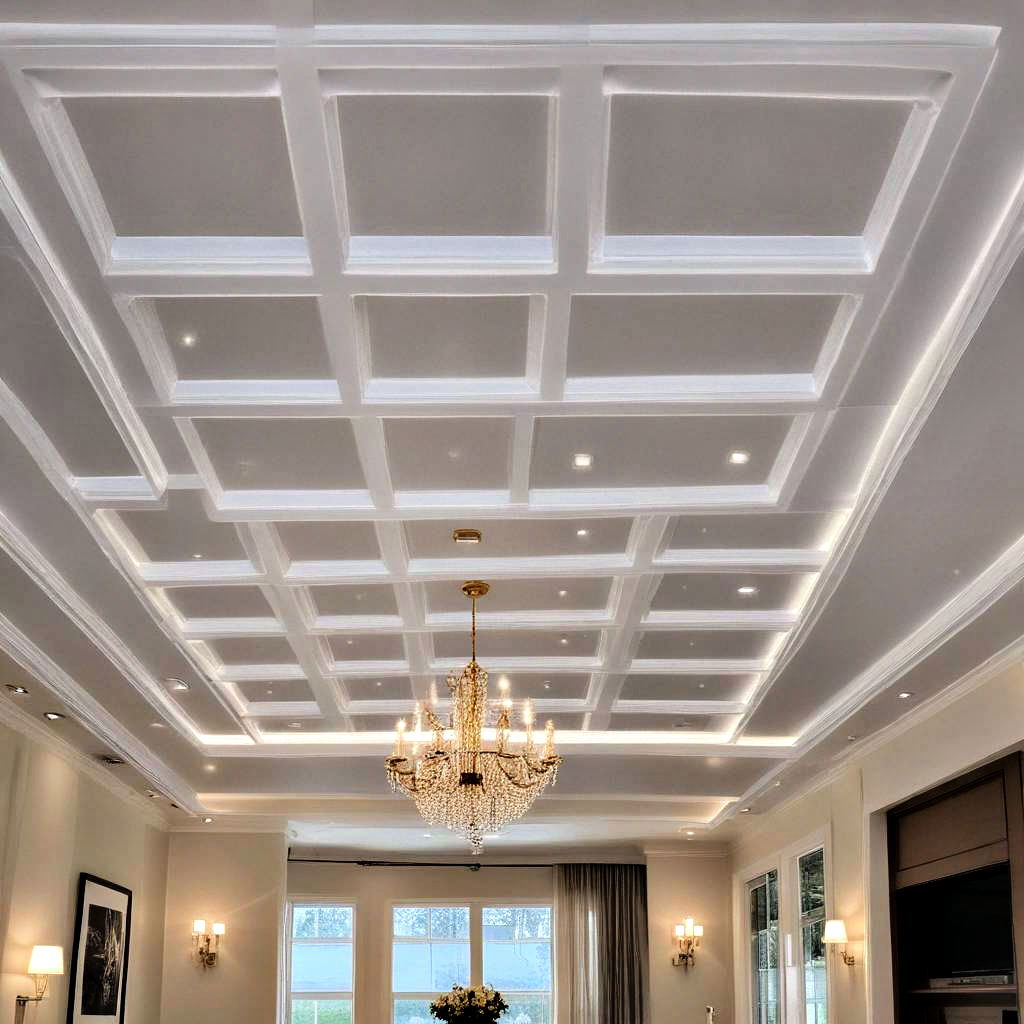 floating coffered ceiling for a modern edge