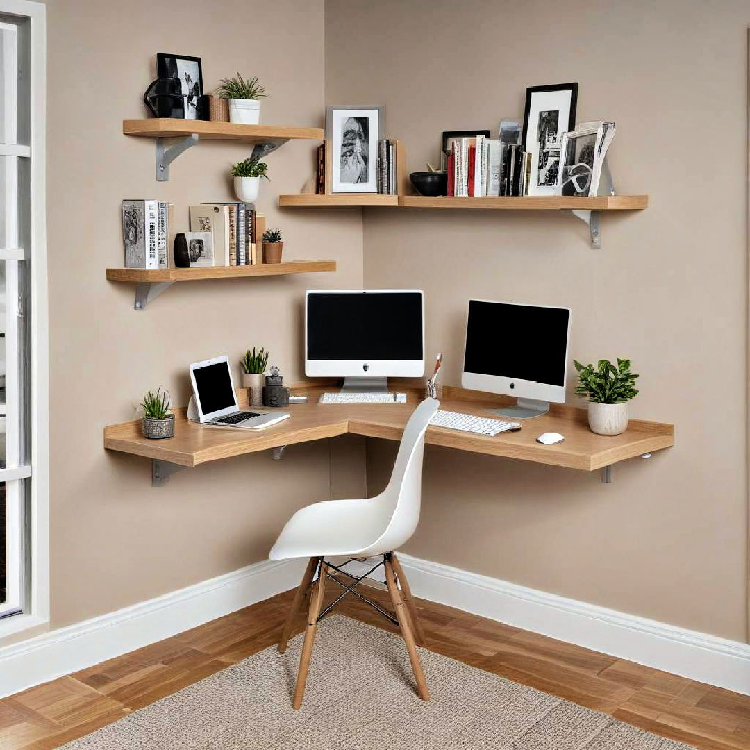 floating corner desk