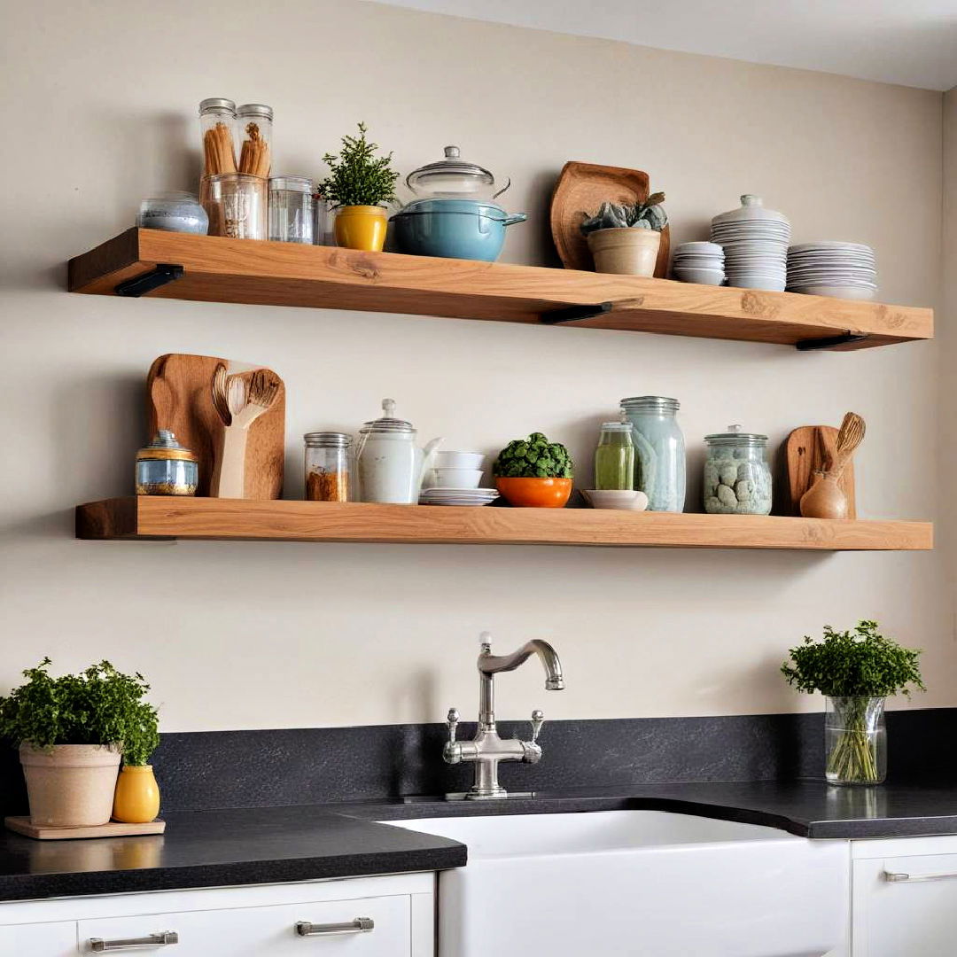 floating kitchen shelves