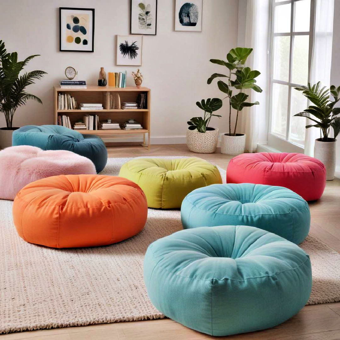 floor pillows and poufs