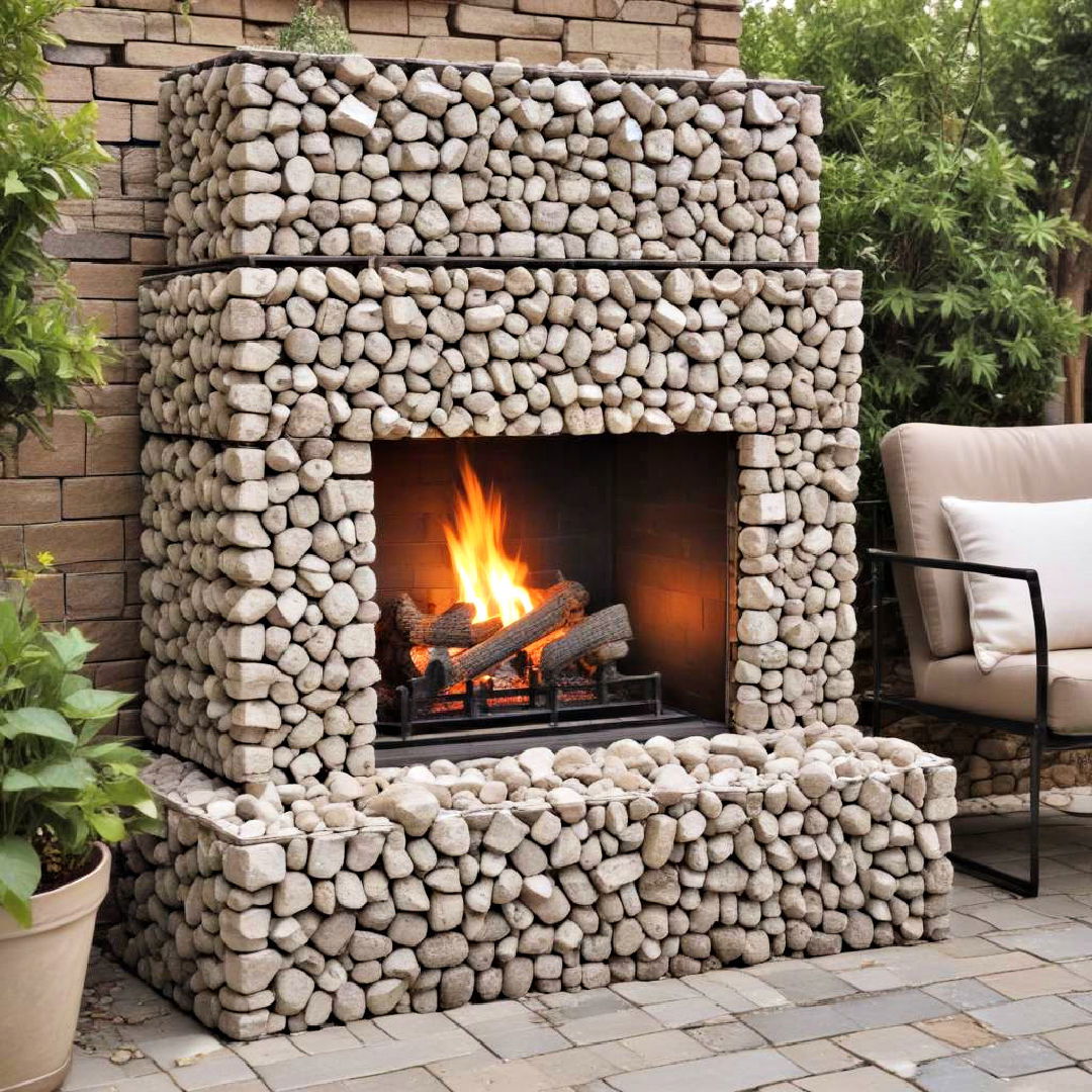 gabion fireplace