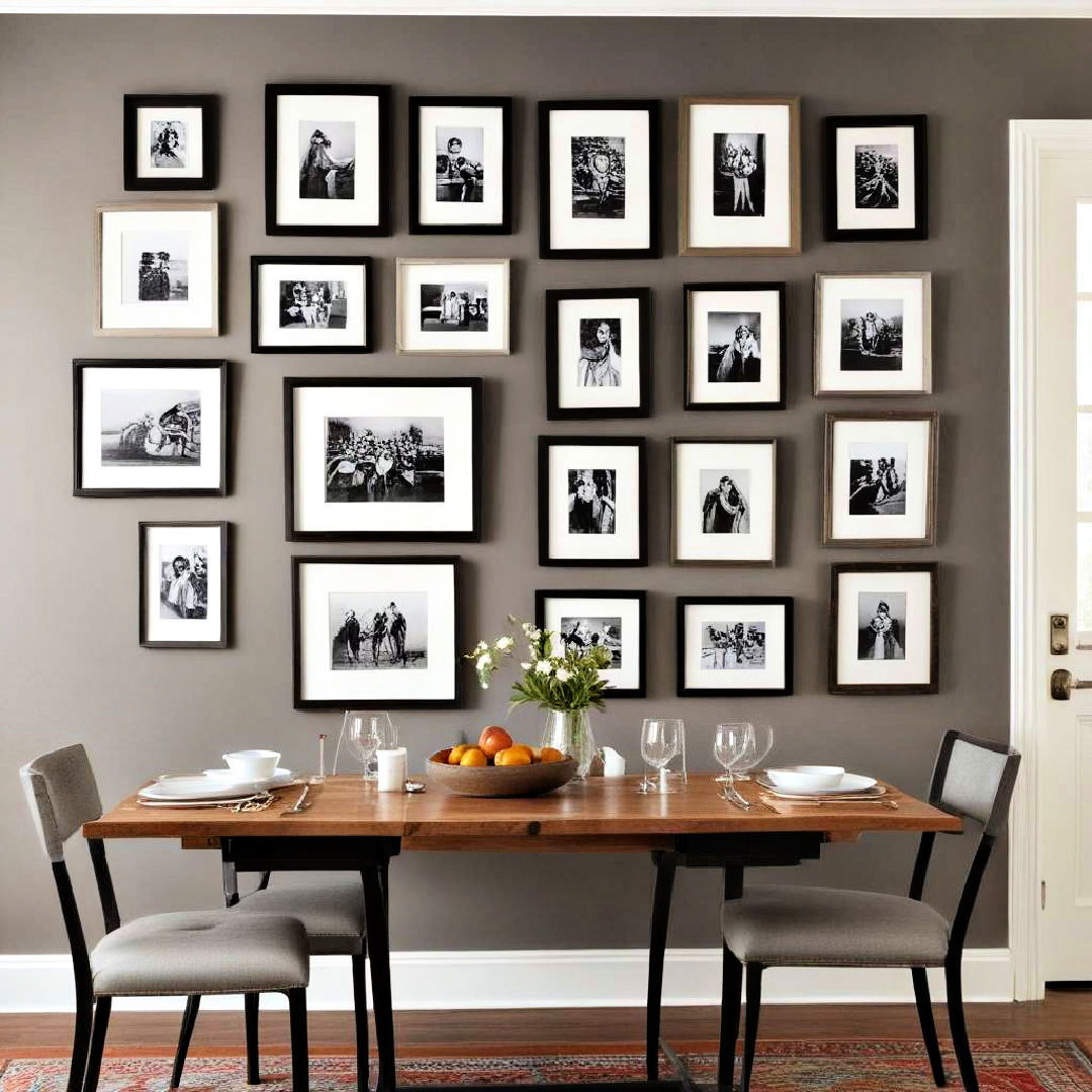 gallery wall dining room accent wall