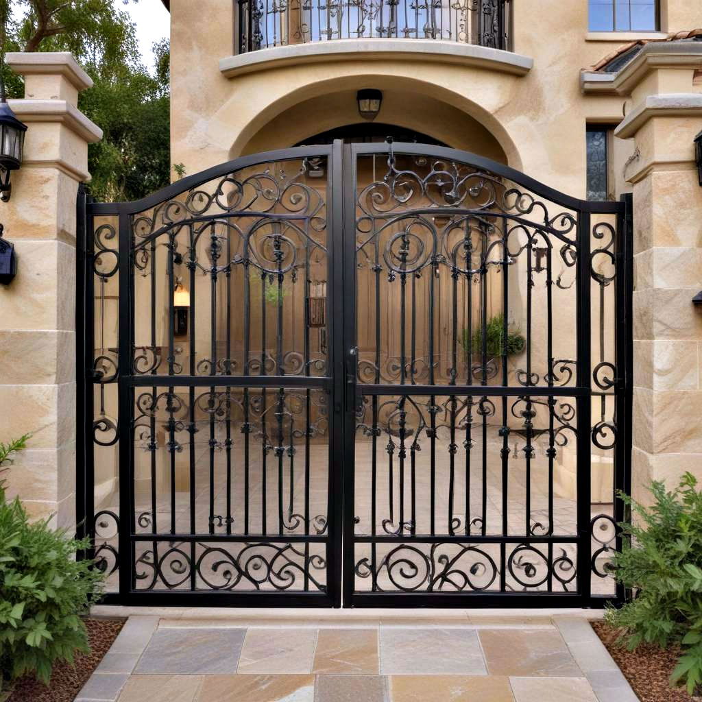 geometric patterned iron gates