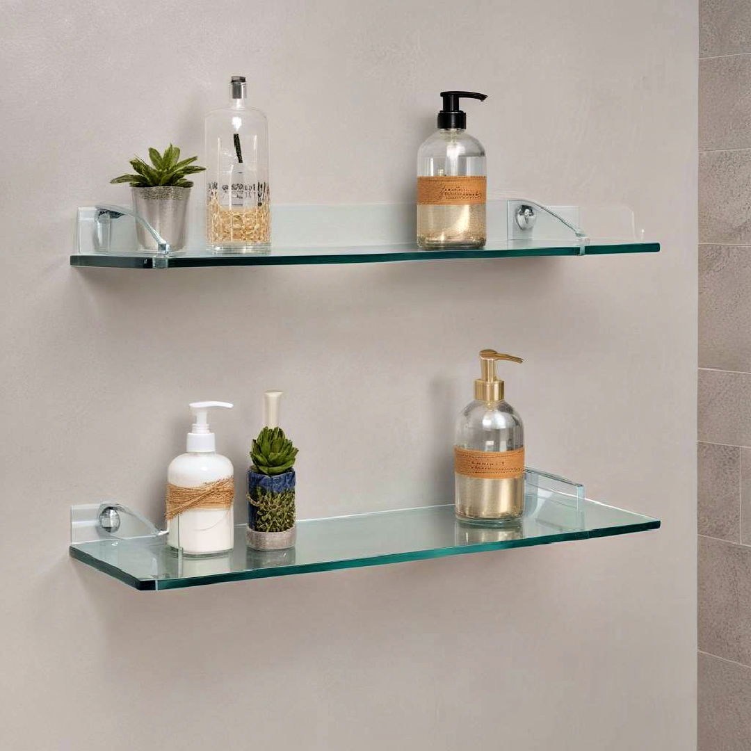 glass floating shelves