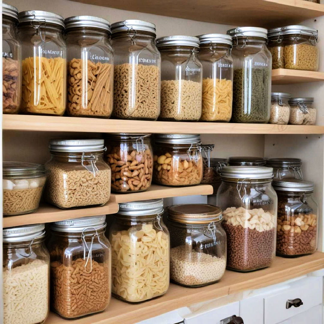 glass jars and containers