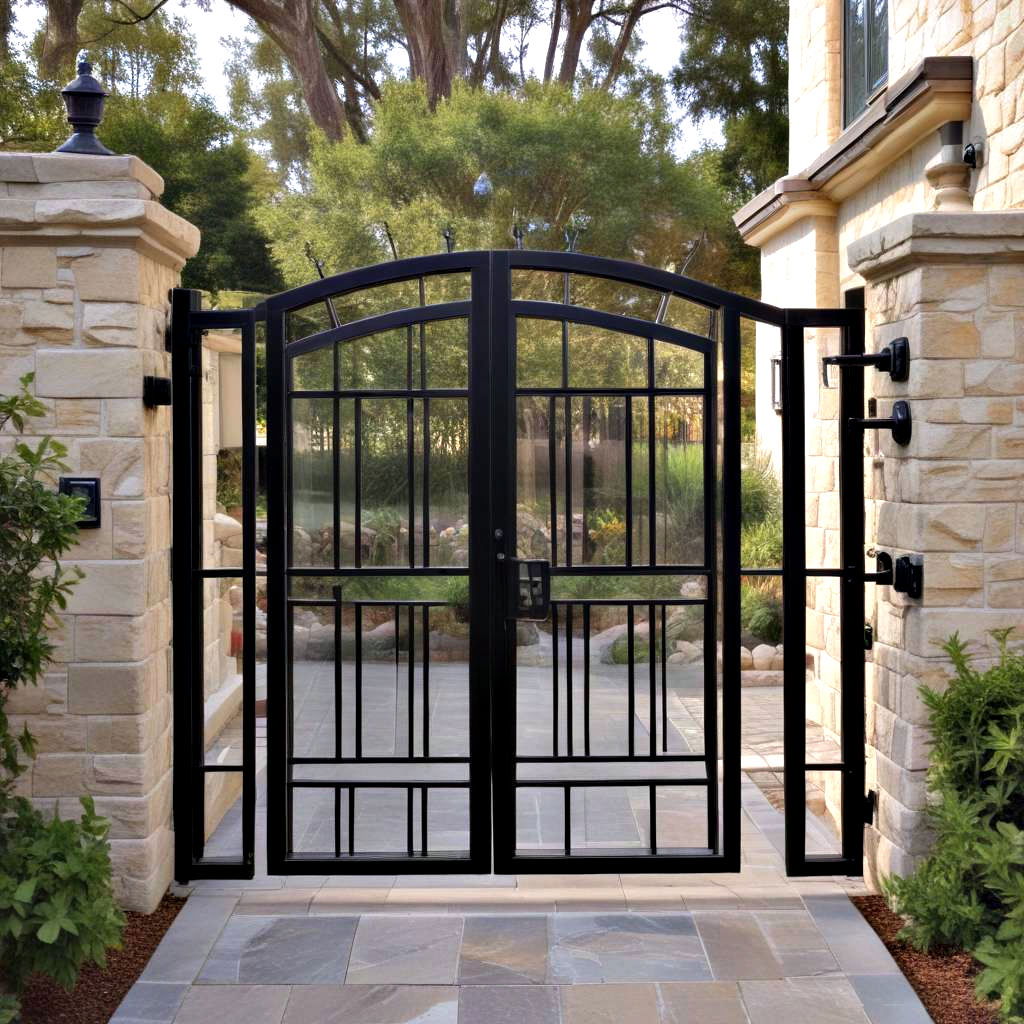 glass panel gates