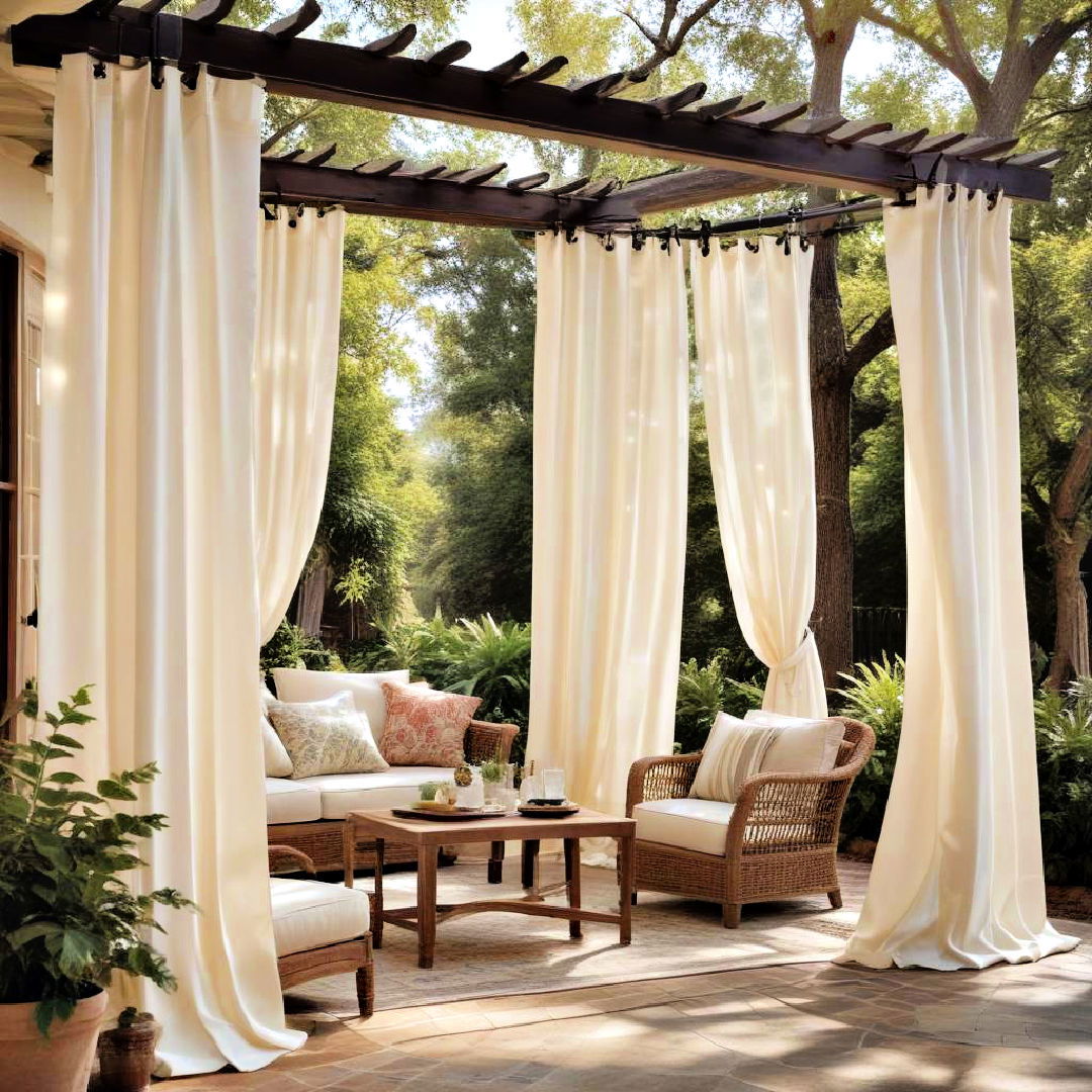 hang outdoor curtains