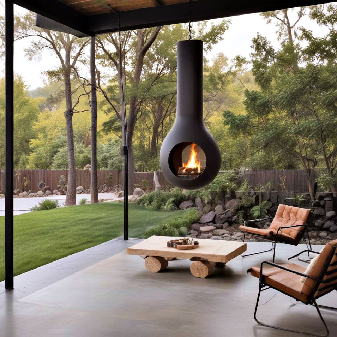 hanging fireplace