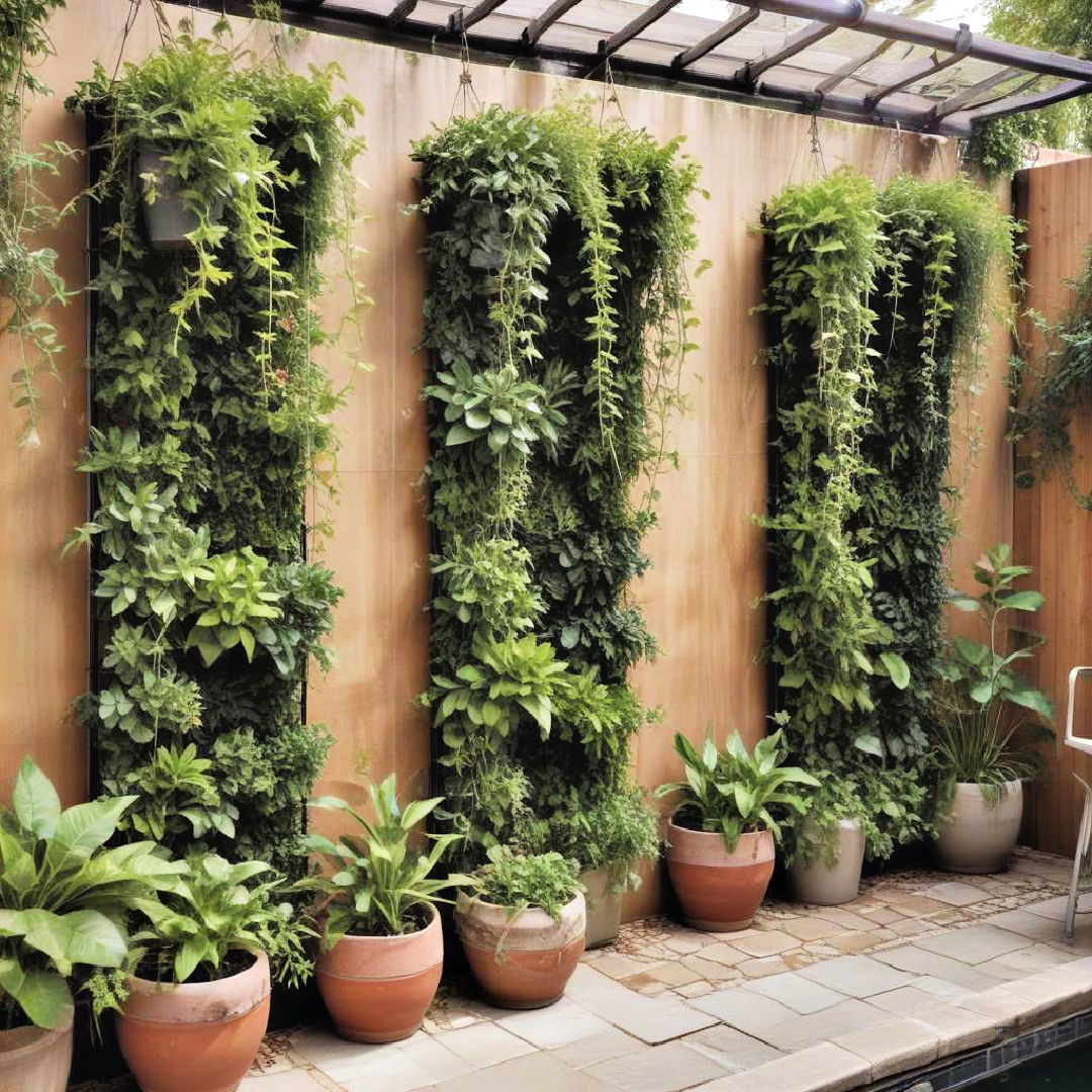 hanging gardens backyard privacy