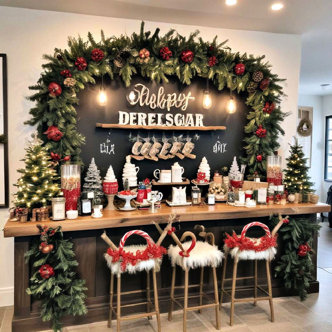 holiday themed coffee bar