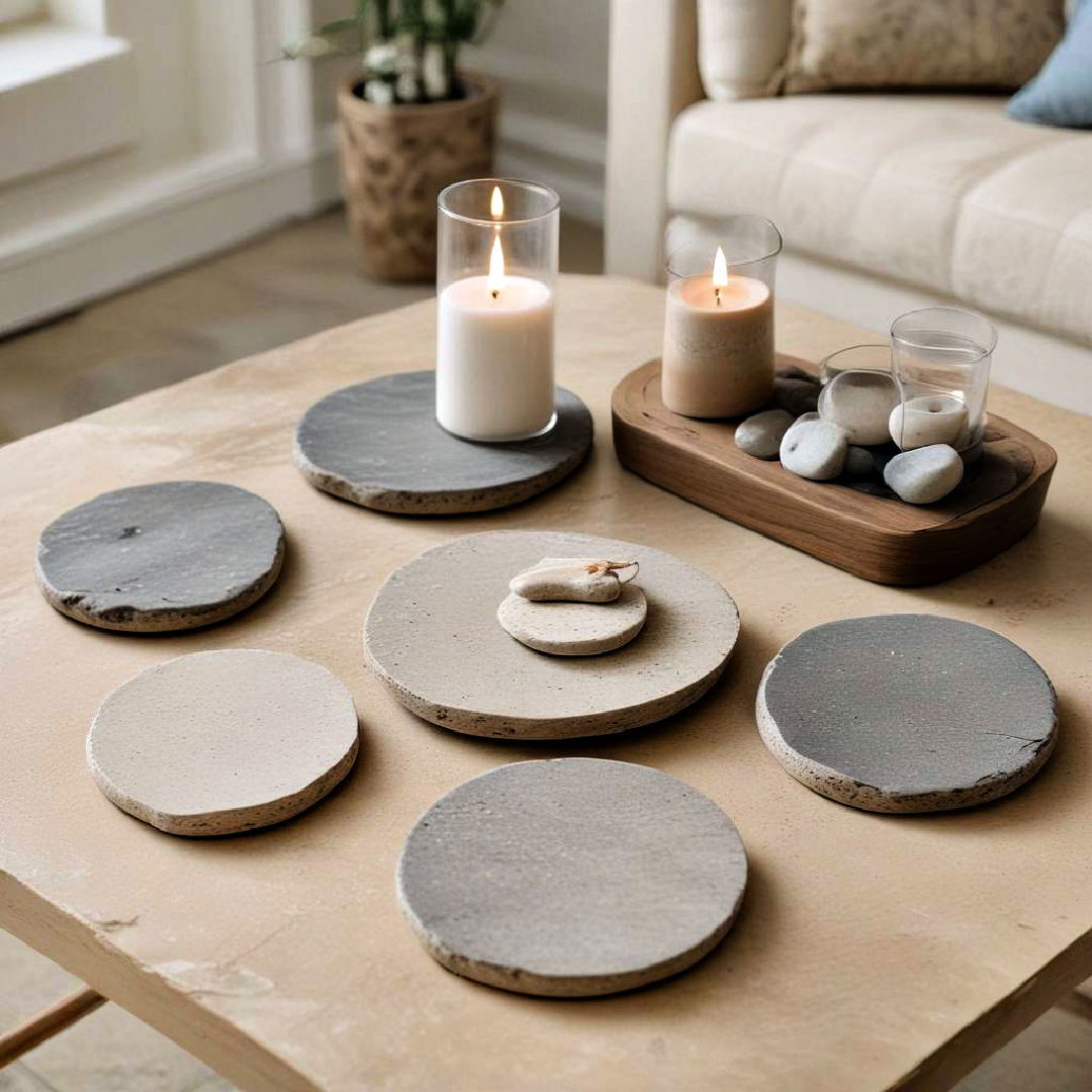 incorporate beach stone coasters