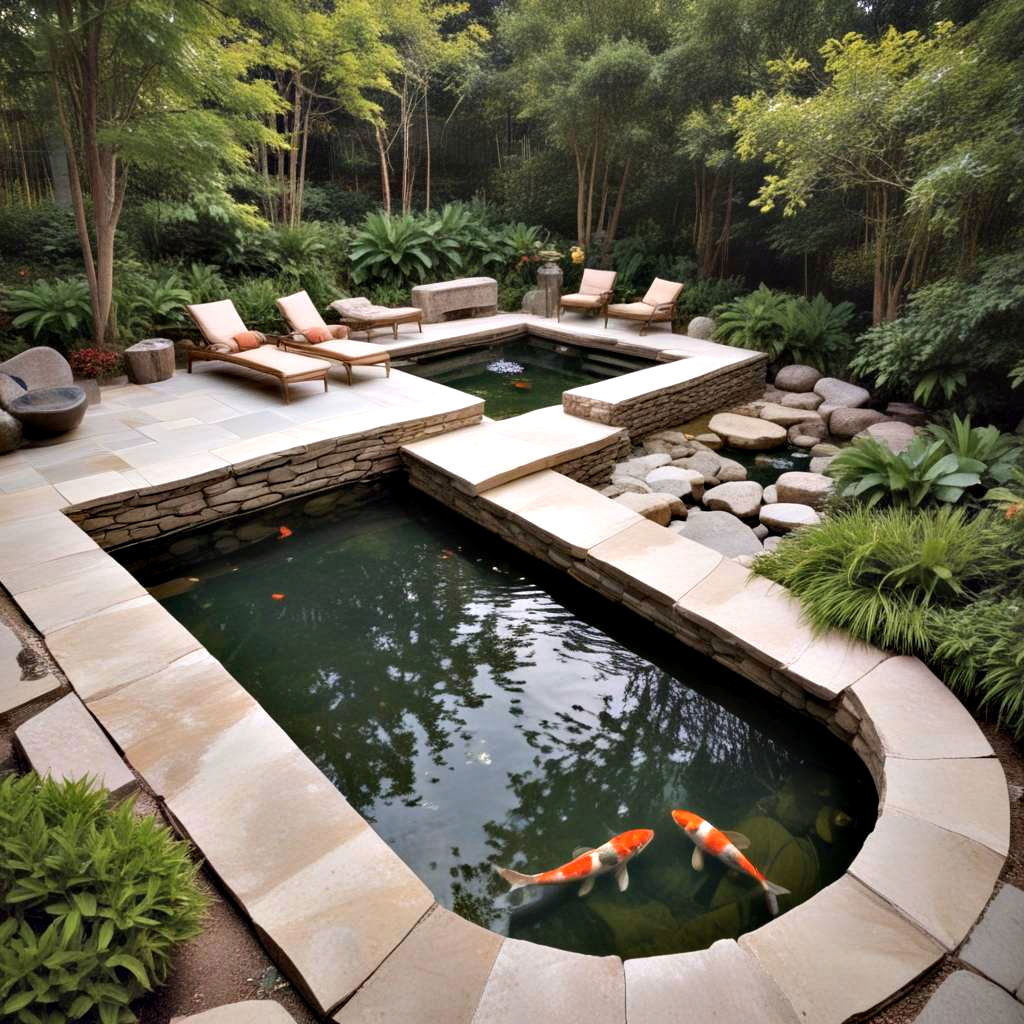 infinity edge koi pond