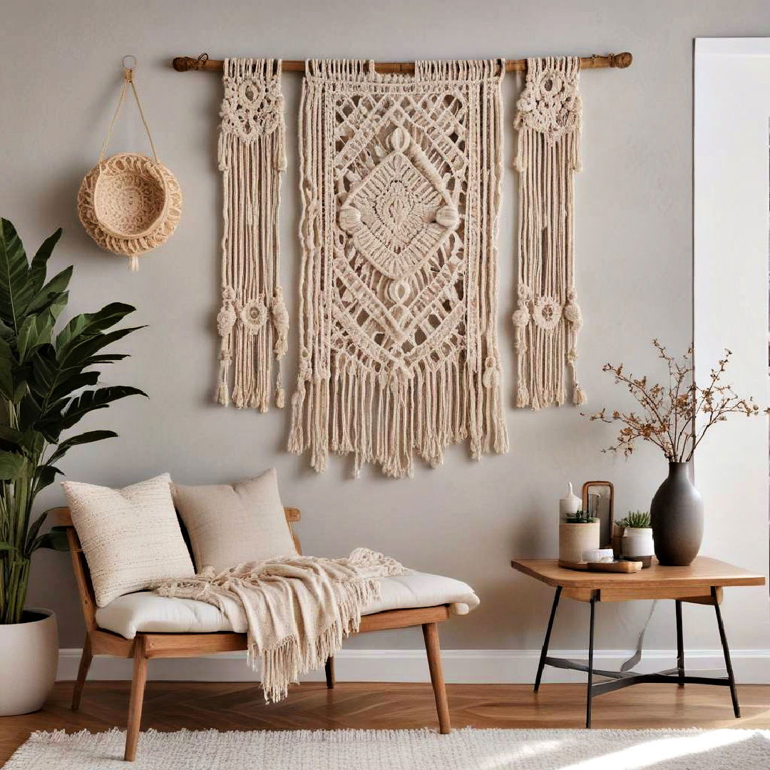 integrate texture with wall hangings