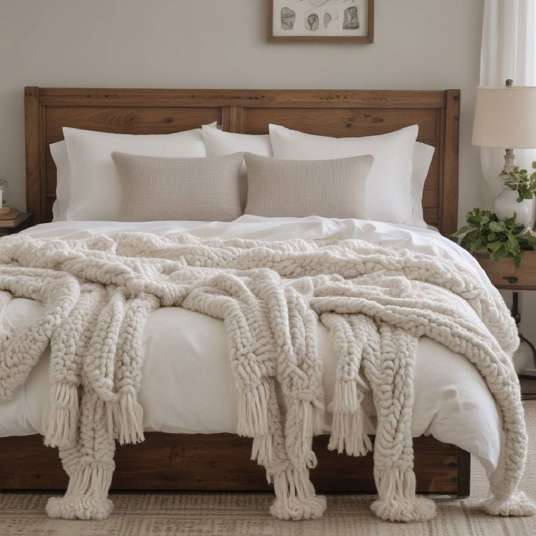 knit or crocheted throws