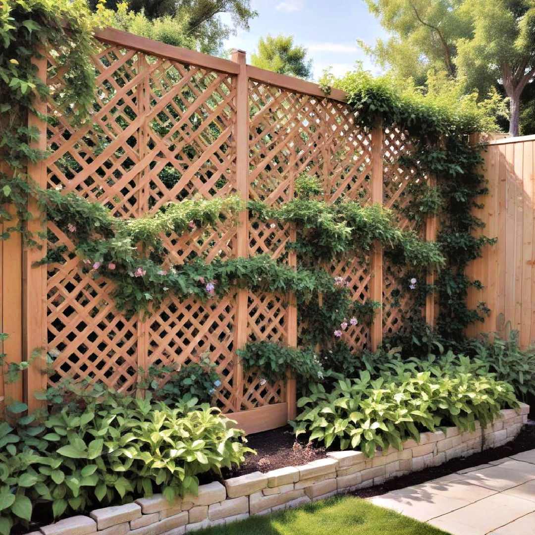 lattice panels with climbing vines