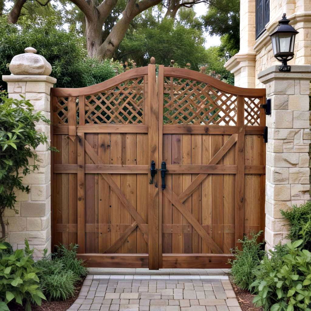 lattice wooden gates