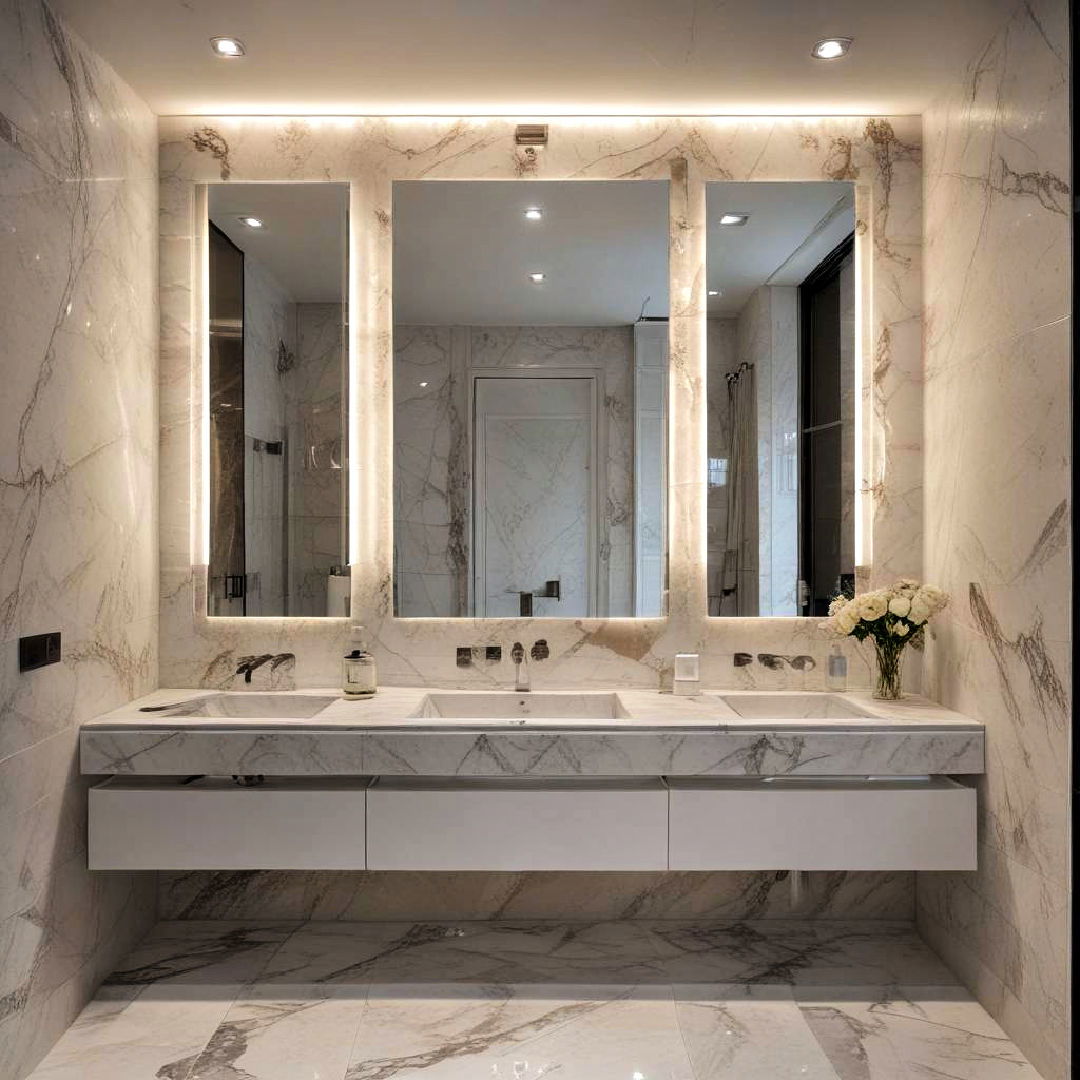 marble backlit mirrors