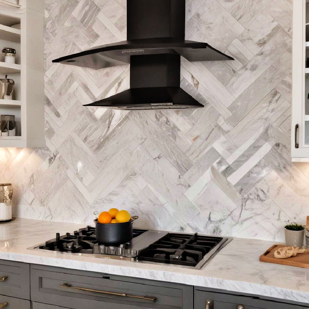 marble herringbone