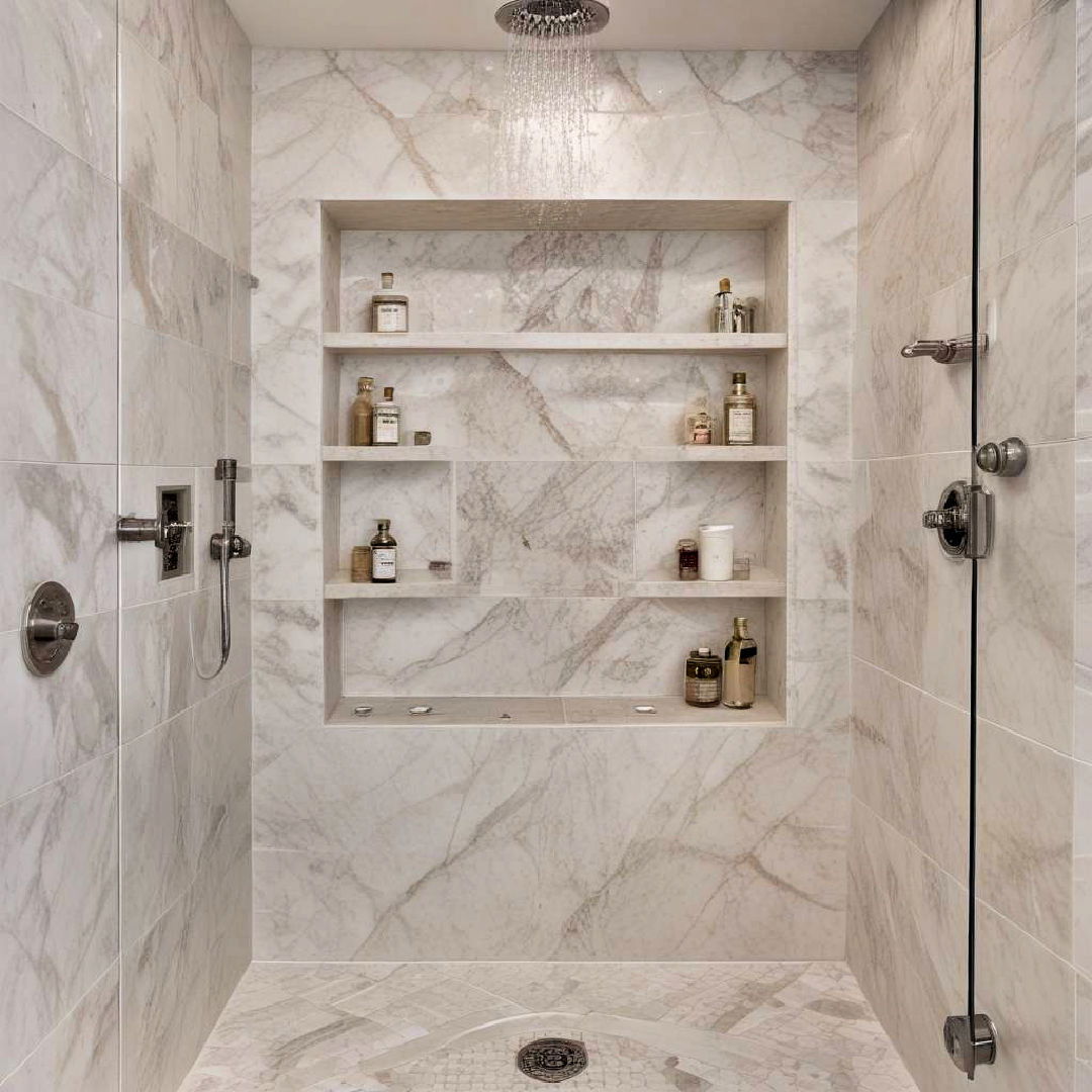 marble shower niches