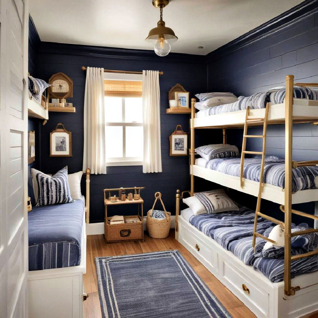 marine inspired bunk room