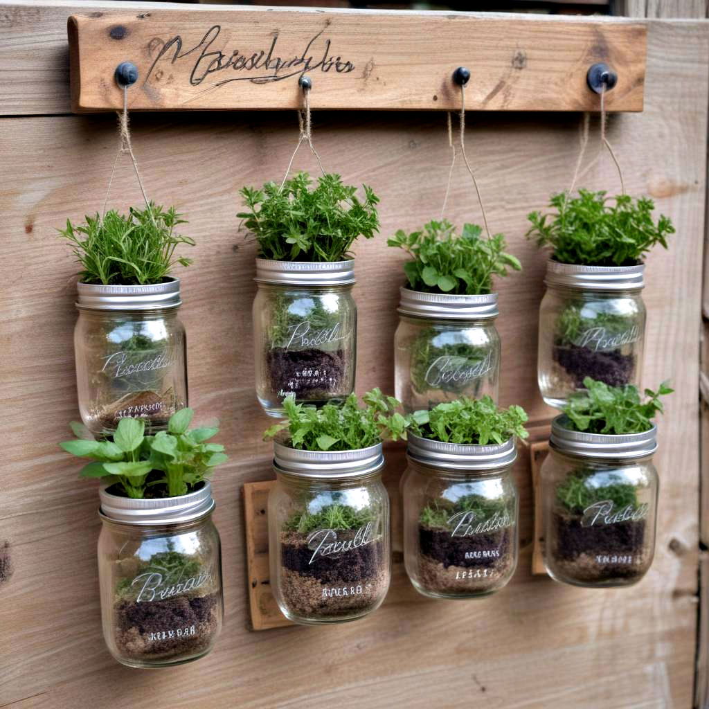 mason jar herb garden