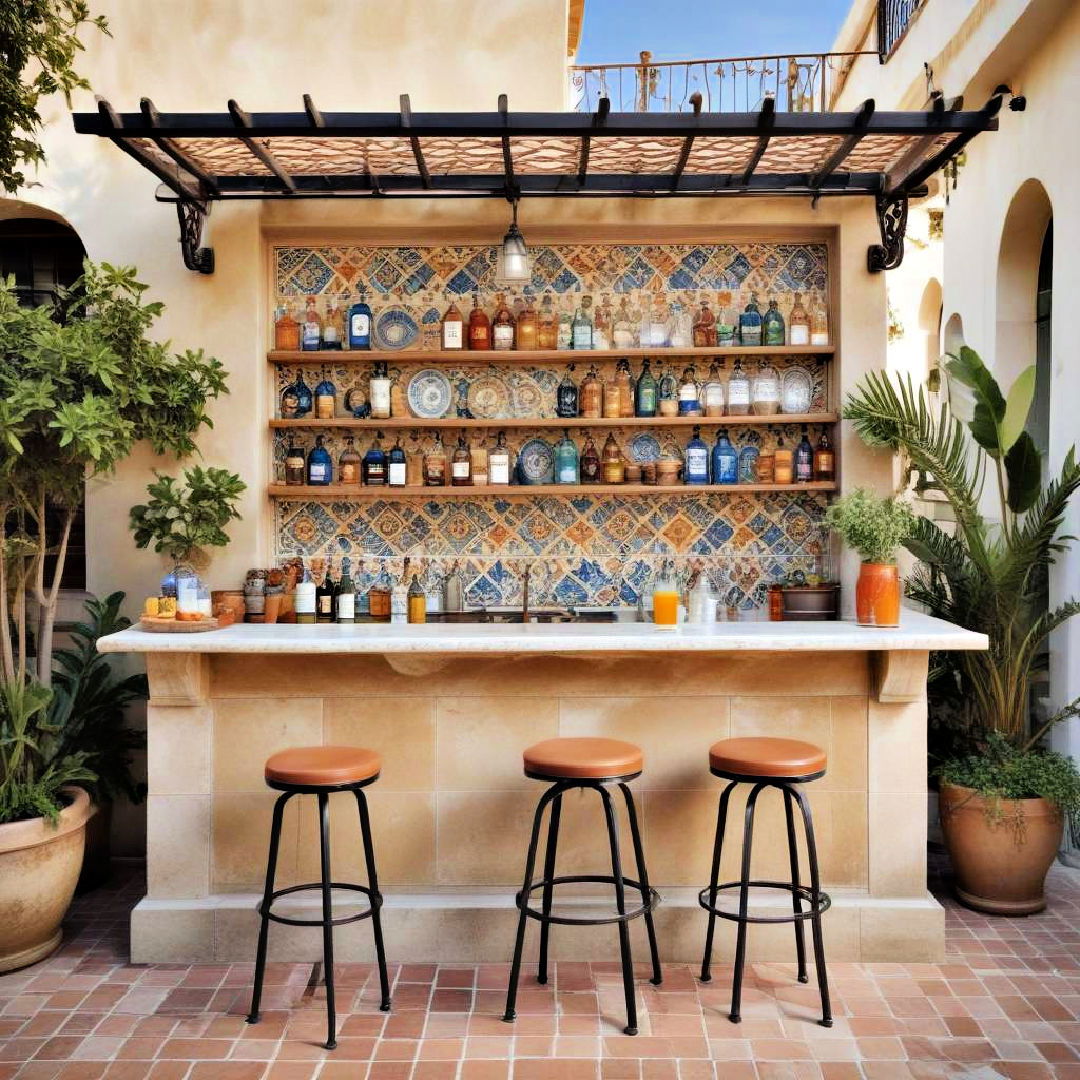 mediterranean inspired bar