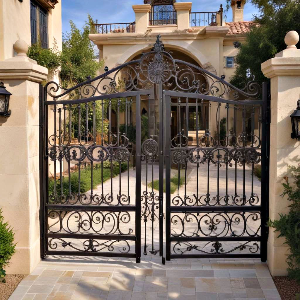 mediterranean inspired iron gates