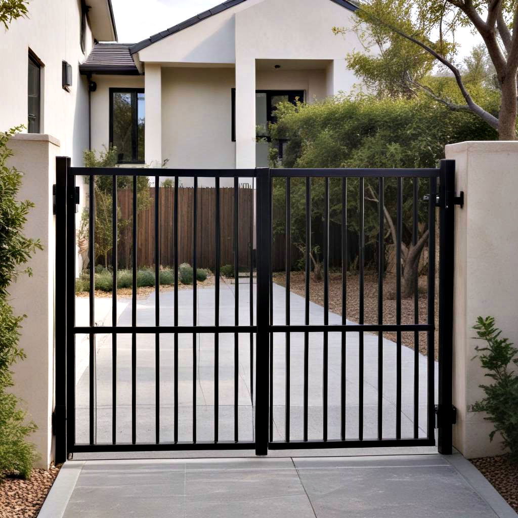 minimalist steel frame gate