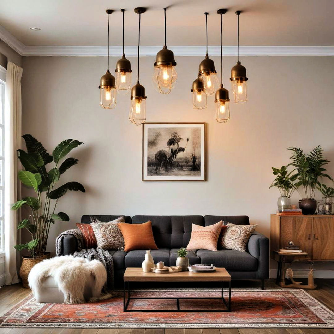 mix modern and vintage lighting