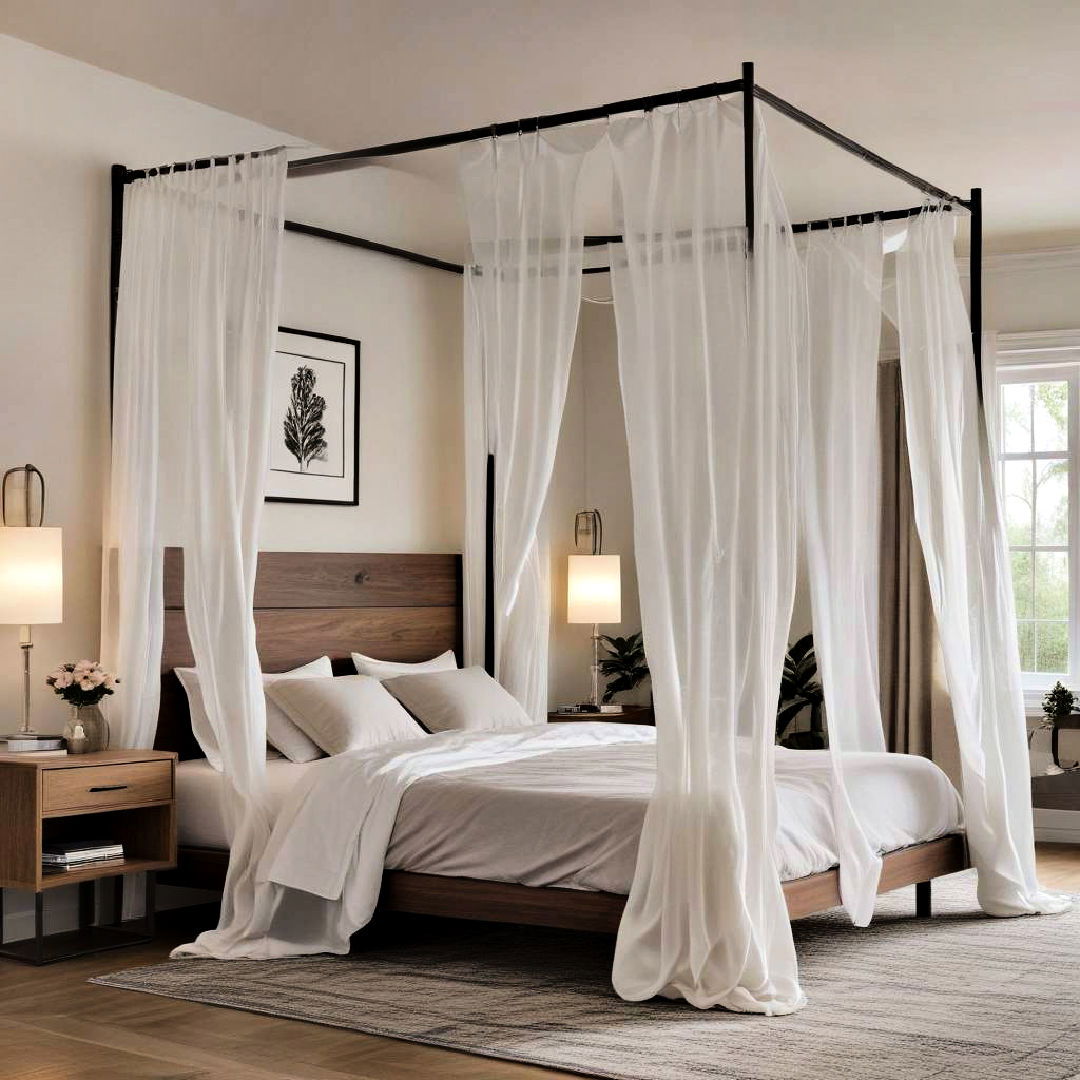 modern canopy bed