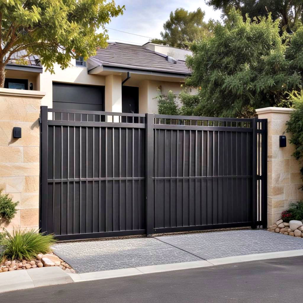 modern sliding metal gate