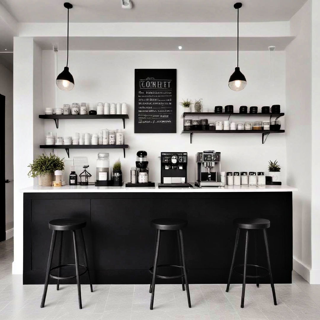 monochrome coffee bar