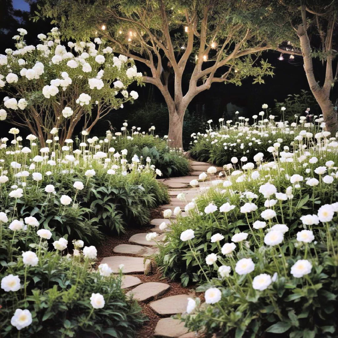 moon gardens with white flowers