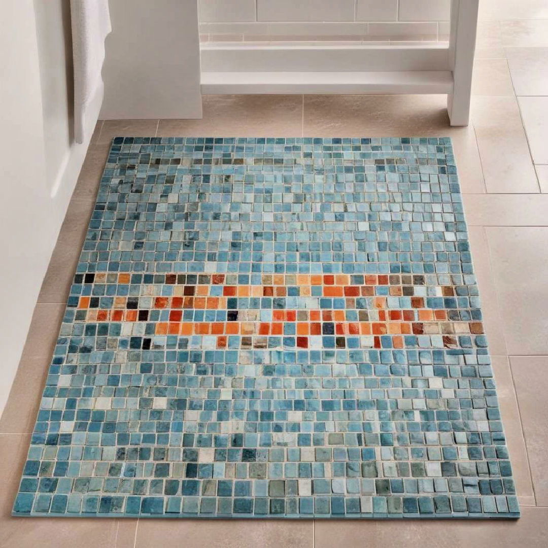 mosaic tile bath rug