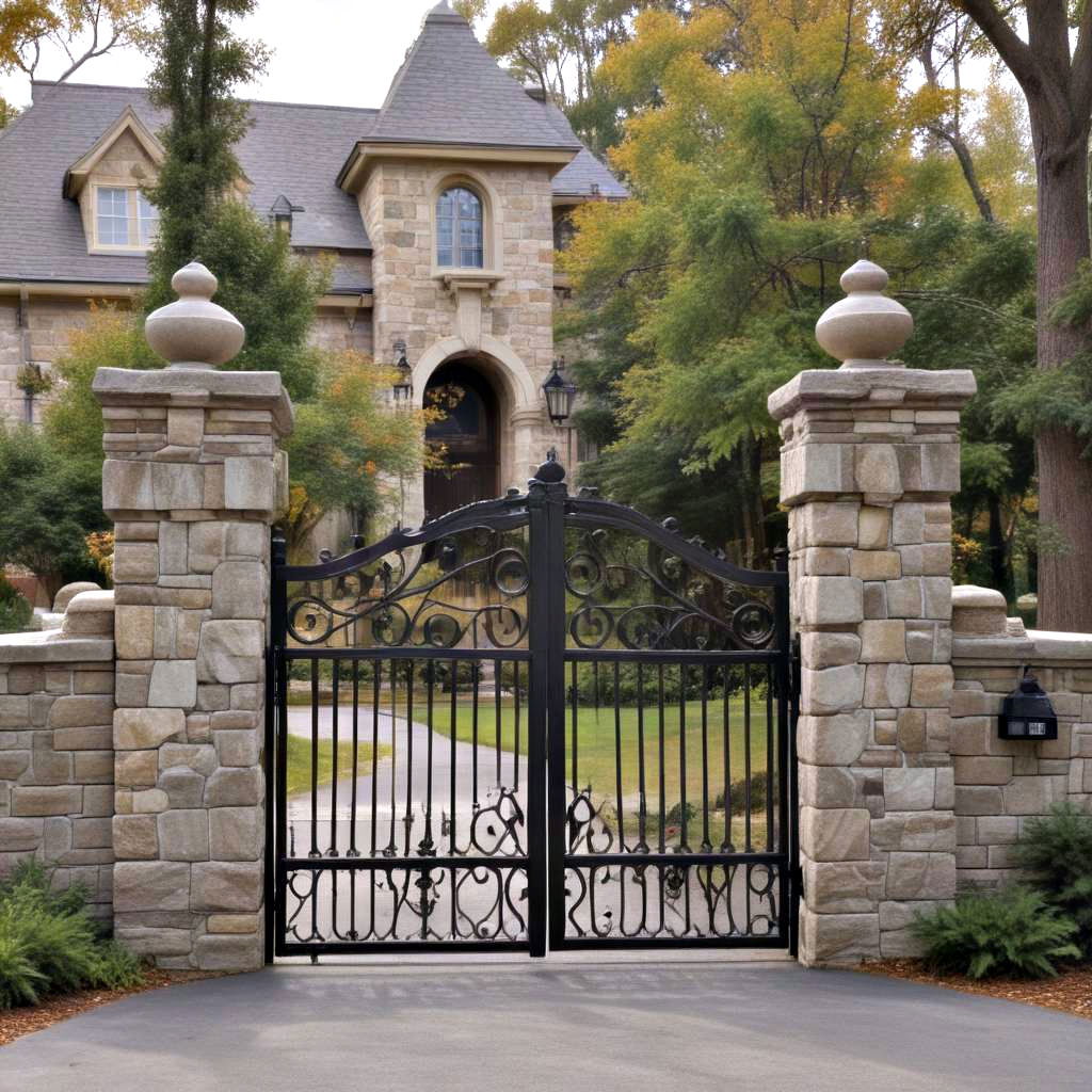 natural stone pillar gates