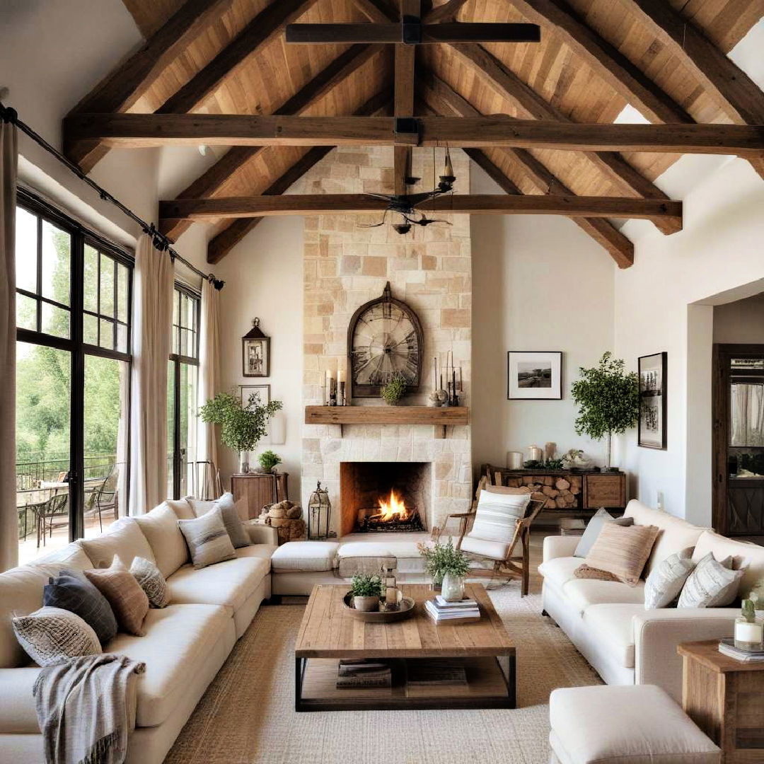 natural wooden beams