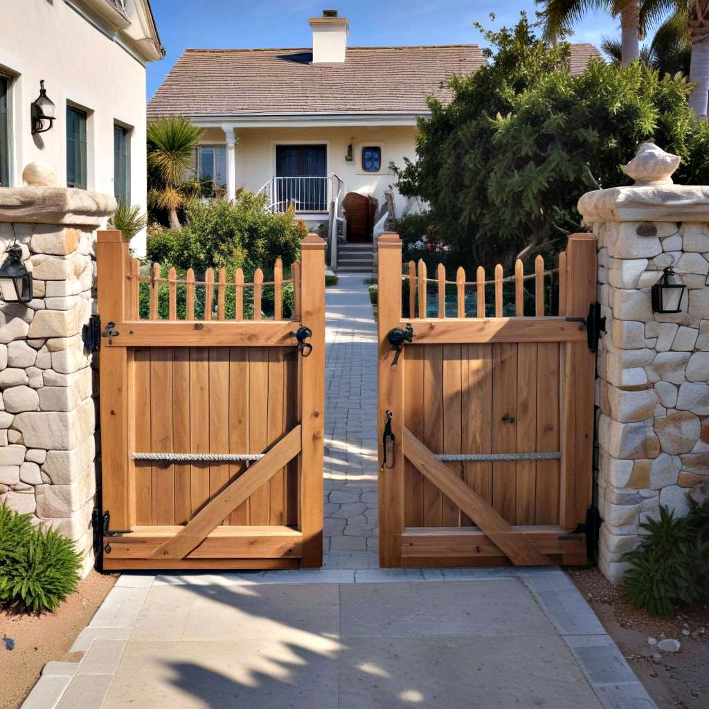 nautical rope and wood gates