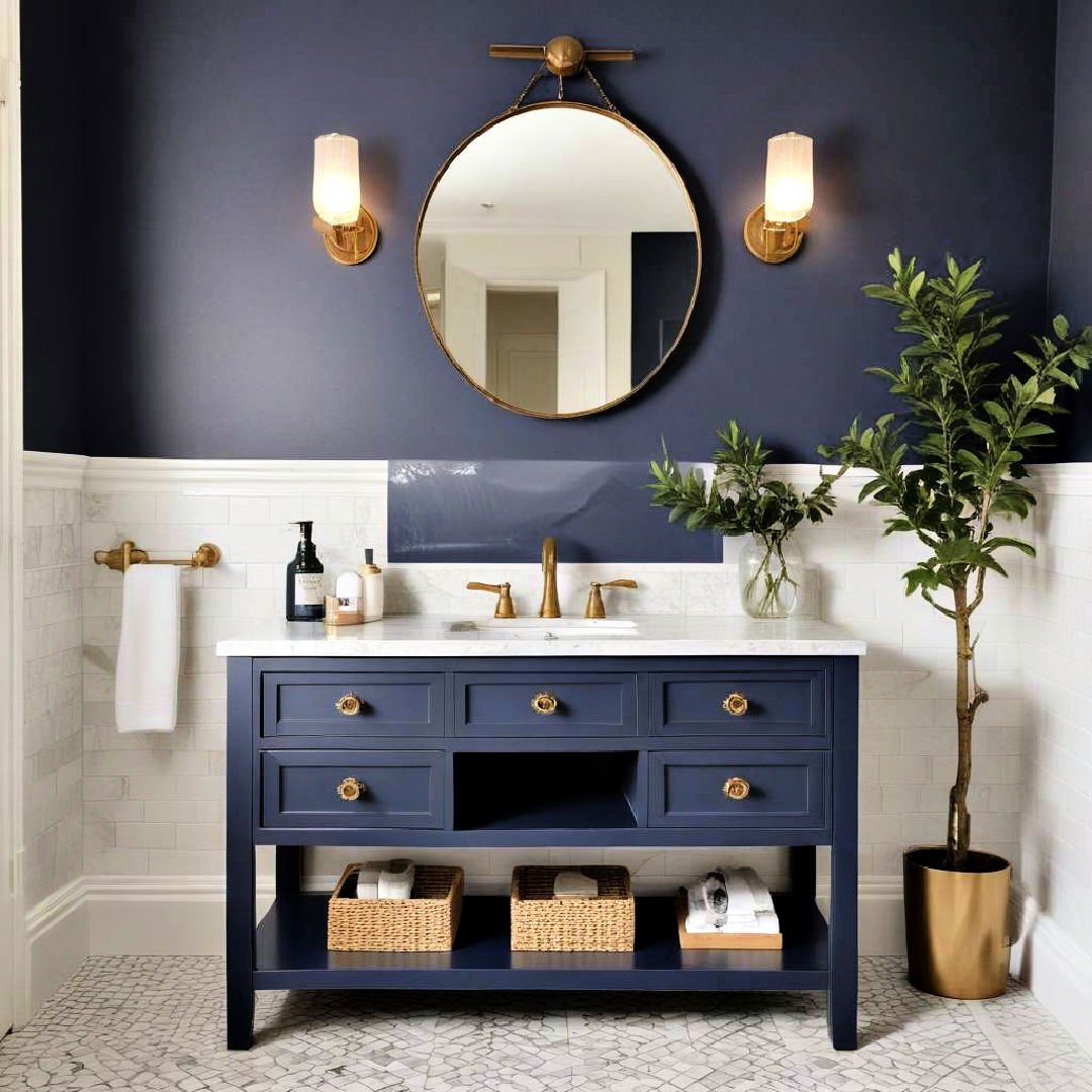 navy blue vanity